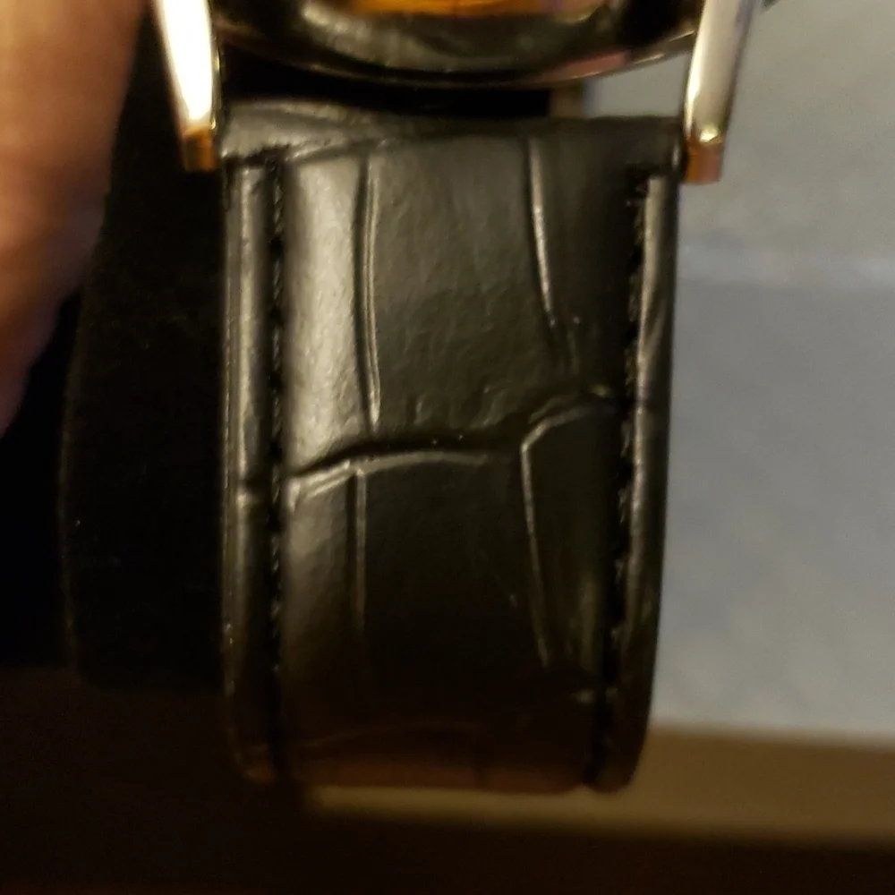 Antonino Colldction His and Hers Silvertone Faced With  Faux Crocodile Band